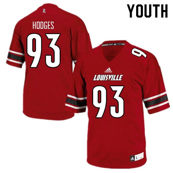 Youth #93 Brady Hodges Louisville Cardinals College Football Jerseys Sale-Red - Click Image to Close